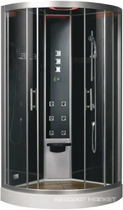 Душевая кабина DZ949F8 1000*1000 переднее стекло - прозрачное, заднее - черное,парогенератор, ароматерапия ZZ