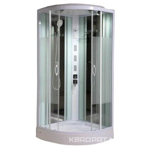 Душевая кабина с гидромассажем F 82-4 white 1000*1000*2150, профиль белый, передняя стенка - экранированное стекло,задняя - зеркальное,низкий поддонZZ