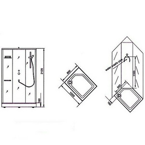 Душевая кабина LLA1000-4IH R 1000*800 (2 места) прозрачное стекло ZZ