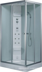 Душевая кабина с гидромассажем 1200*900*2300 мм, левая, переднее стекло - прозрачное, заднее - белое ZZ