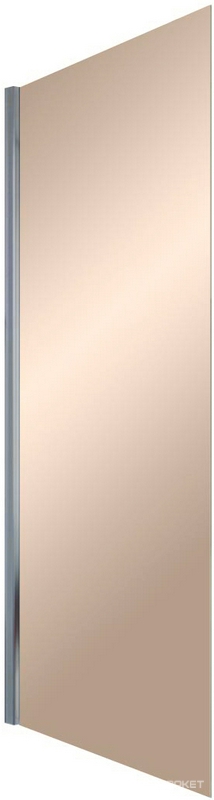 Душевая перегородка, неподвижная, 96x190 см, профиль хром глянцевый, стекло бронза ZZ