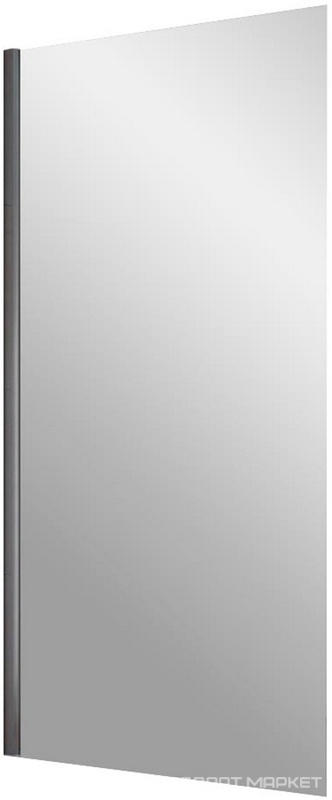 Душевая перегородка, неподвижная, 96x190 см, профиль черный матовый, стекло прозрачное QuickNano ZZ