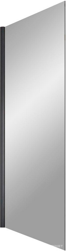 Душевая перегородка, неподвижная, 96x190 см, профиль черный матовый, стекло прозрачное, покрытие BriteGuard, ZZ