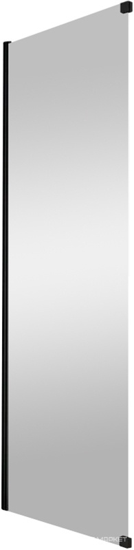 Перегородка боковая неподвижная Good Door (BAS) Idea 1000x1950, профиль черный, стекло прозрачное ZZ