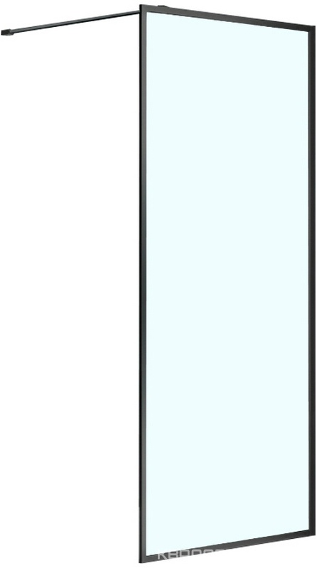 Душевая перегородка RICHMOND Walk-in 900х2000 прозрачное стекло 6 мм, цвет профиля черный ZZ