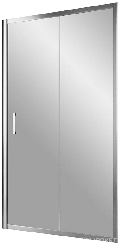 Дверь в нишу ZP, 110x190 см, двухсекционная раздвижная, профиль хром глянцевый, стекло прозрачное ZZ