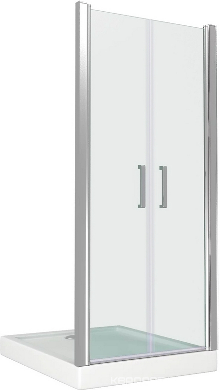 Двери распашные (2 ств.) Пандора SD 1000*1850 , стекло прозрач. профиль хром