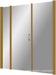 Дверь в нишу EP-2F, 205x190 см, распашная, петли слева, профиль бронза, стекло шиншилла  ZZ