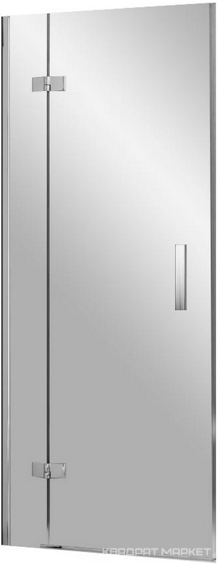 Душевая дверь в нишу SMSD2-100 B-L (левая), стекло - Прозрачное, профиль - хром, с установочным комплектом ZZ