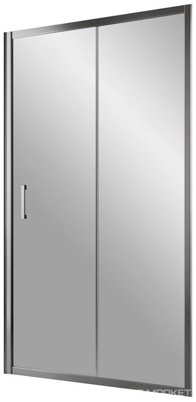 Дверь в нишу ZP (knob), 120x190 см, двухсекционная раздвижная, профиль хром глянцевый, стекло сатин ZZ