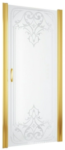 Дверь в нишу EP, 95*190 см, профиль золото, стекло узорчатое "ARTDECO01"