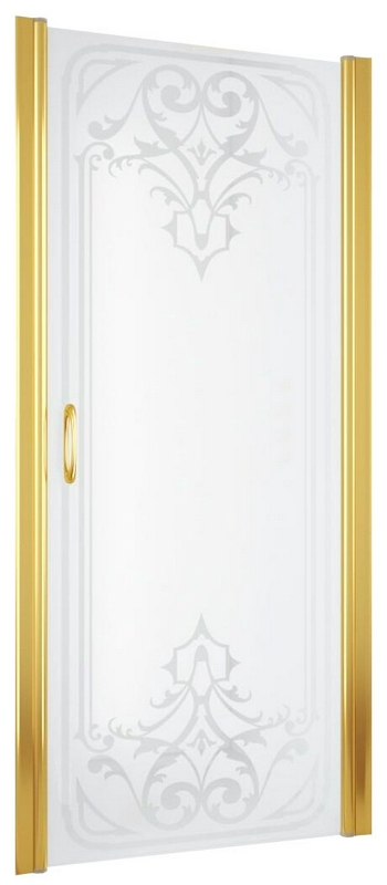 Дверь в нишу EP, 95*190 см, профиль золото, стекло узорчатое "ARTDECO01"