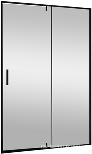 Душевое ограждение в нишу 120х200 см, распашные двери, профиль черный, стекло прозрачное (без боковой стенки при необходимости), без поддона ZZ