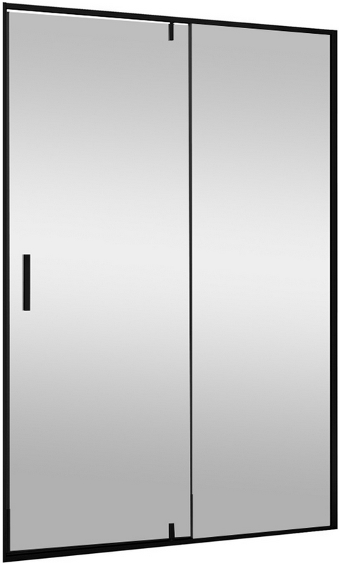 Душевое ограждение в нишу 120х200 см, распашные двери, профиль черный, стекло прозрачное (без боковой стенки при необходимости), без поддона ZZ
