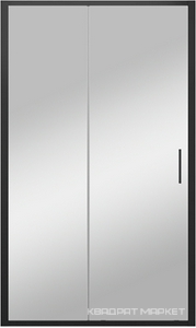 Душевая дверь в нишу Bravat Blackline, раздвижная, 120х200х59.7, стело прозрачное, профиль черный ZZ