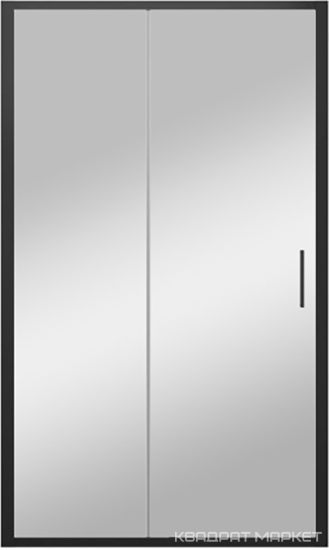 Душевая дверь в нишу Bravat Blackline, раздвижная, 120х200х59.7, стело прозрачное, профиль черный ZZ