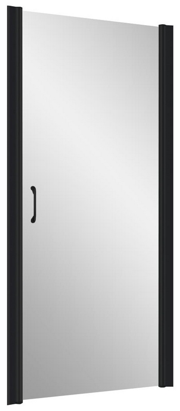 Дверь в нишу EP, 80*190 см, универсальное, профиль чёрный матовый, стекло прозрачное ZZ