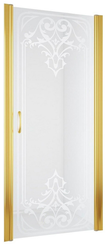 Дверь в душевой проем ЕР 90 09 ARTDECO D2  профиль золото стекло узорчатое ARTDECOD2, БЕЗ покрытия ZZ