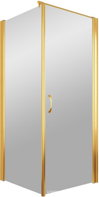 Душевое ограждение EP-Fis, 90x90x1900 мм, правое, профиль золотой., стекло сатин рисунок прозрачный ZZ