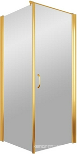 Душевое ограждение EP-Fis, 90x90x1900 мм, правое, профиль золотой., стекло сатин рисунок прозрачный ZZ