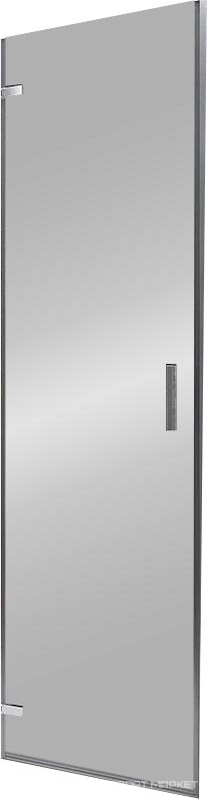 Душевая дверь распашная 120х195 см профиль хром, стекло прозрачное, ZZ