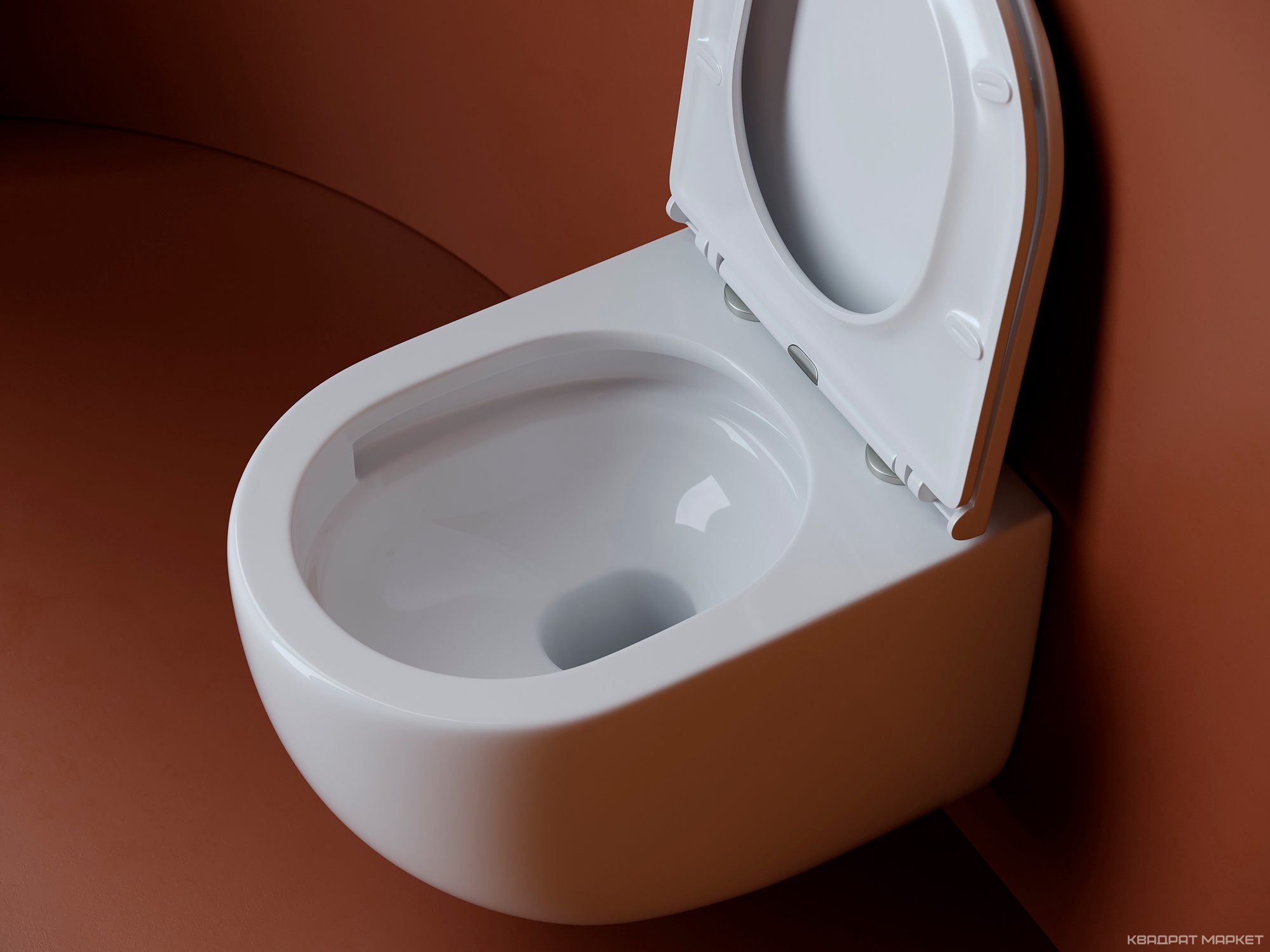 Унитаз подвесной, безободковый, смыв Торнадо, тонкая крышка-сиденье микролифт в комплекте, белый