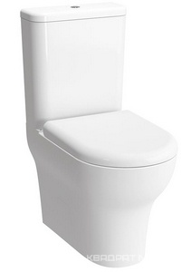 Напольный пристенный унитаз компакт Zentrum 610*355*830, крышка-сидение микролифт, белый KL