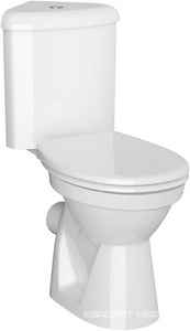 Унитаз-компакт Arkitekt угловой, горизонт. выпуск, 3/6 л, крышка микролифт, крепеж в комплекте ZZ