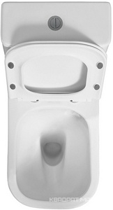 Унитаз-компакт напольный, безободковый, пристенный, крышка-сиденье с микролифтом в компл, цв. белый