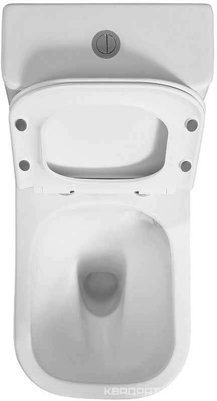 Унитаз-компакт напольный, безободковый, пристенный, крышка-сиденье с микролифтом в компл, цв. белый