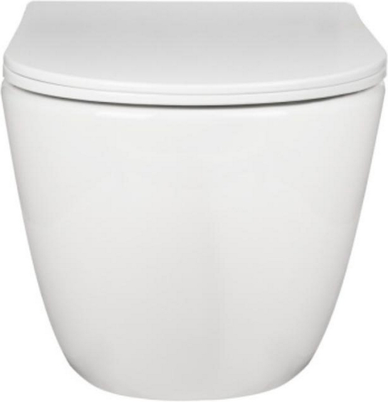 Сет: инсталляция + унитаз подвесной безободковый с сиденьем микролифт, БЕЗ клавиш смыва