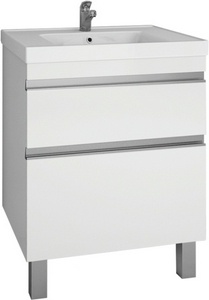 Тумба напольная Grace Plus 60см., 2 ящика, БЕЗ раковины, цв.белый KL