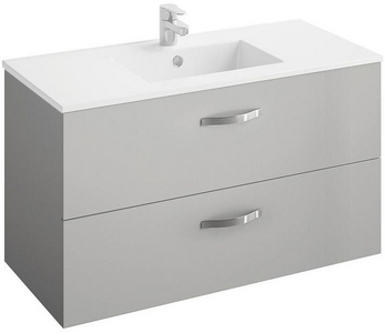 Тумба подвесная 100,7x46x56 см, 2 выдвижных ящика, БЕЗ умывальника EXU112-00 , цв.белый лак XX