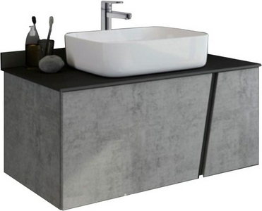 Тумба с раковиной Comforty Эдинбург 90 бетон светлый ZZ