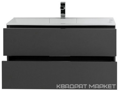 Тумба подвесная Алвита100 см с 2 ящиками, без раковины арт.254365, цвет антрацит