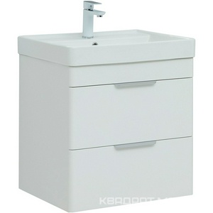 Тумба подвесная 60 см, 2 ящика, без раковины Ирис (301803), цв. белый