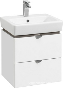 Тумба подвесная "Скай" 60 см, цвет белый/серый кашемир, без раковины Нео 1WH302186 KL