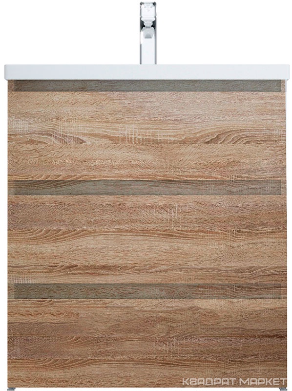 Тумба с раковиной напольная 75 см Gem S, цвет светлый дуб ZZ