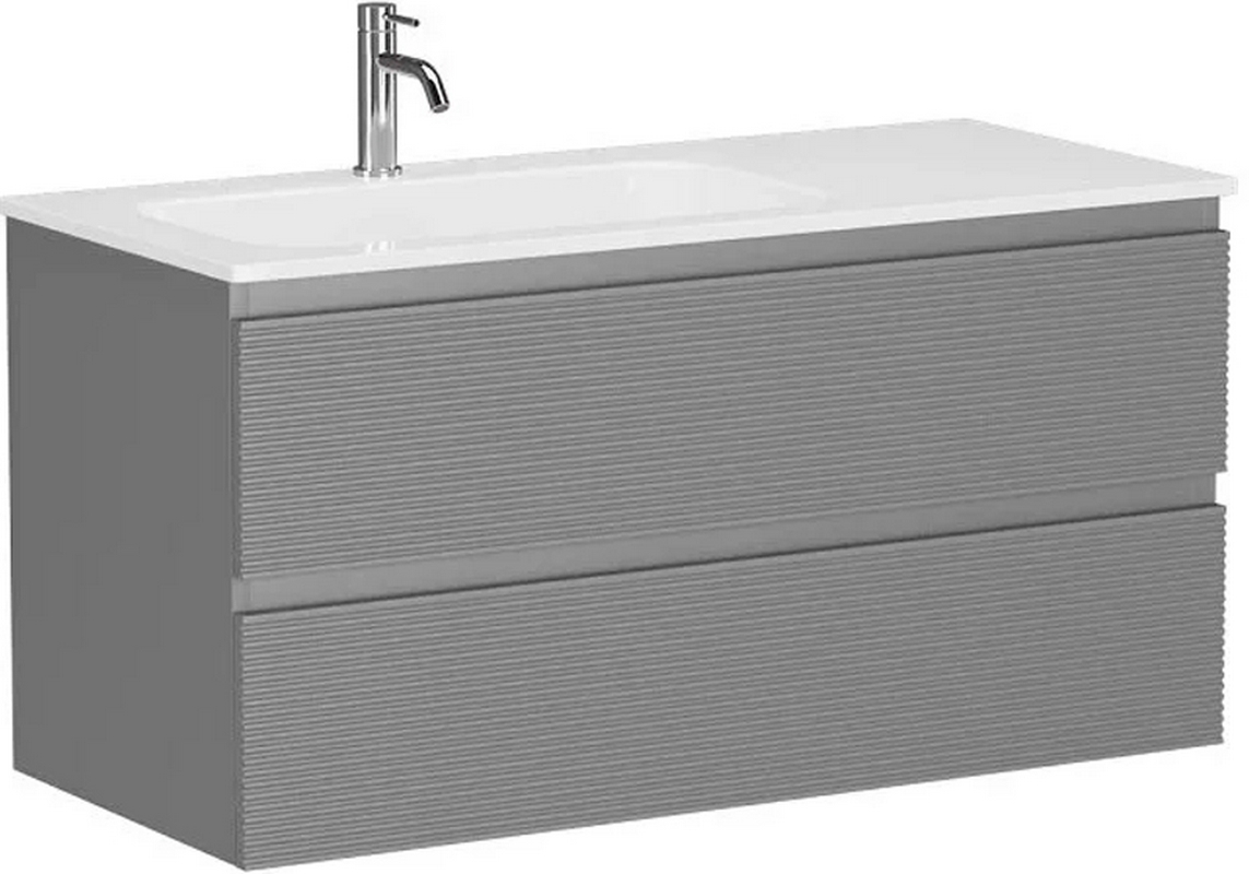 Тумба подвесная 995х445 мм, 2 выдвижн. ящик, без раковины арт.CN7014, цвет серый матовый