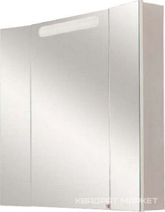 Шкаф-зеркало Мадрид 120 см, цвет белый со светильником ZZ