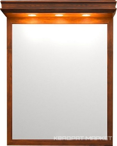 Зеркало Борджи 85, 885*1007*50 мм, БЕЗ козырька, цвет св. орех, крепеж в комплекте ZZ