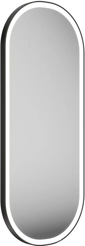 Зеркало овальное 100х42 см с подсветкой, цв. черный матовый XX