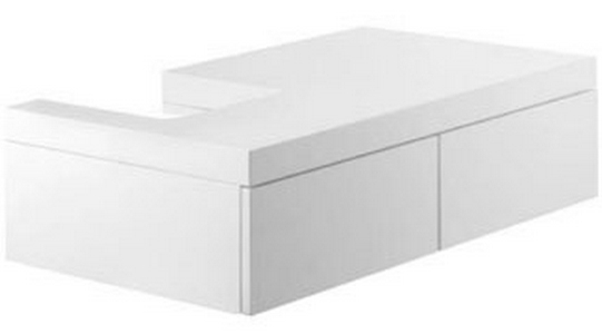 Модуль подвесной 80*50 см., раковина слева, для  Г-образн. подстолья (56.LS), креп. и сиф. в компл., цвет фасада-белый XXZZ