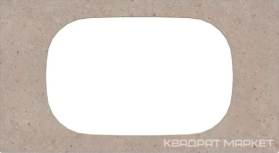 Столешница из керамогранита 90 см, для раковины встраиваемой сверху, без отверстия под смеситель, цв.бежевый матовый, ZZ