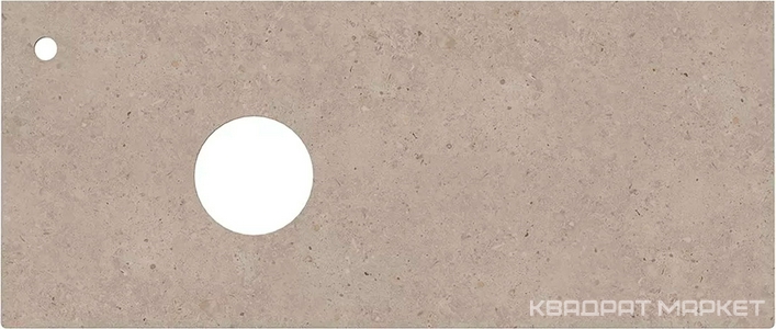 Столешница из керамогранита 120 см, для накладных раковин, с отв. для смес, цв. бежевый матовый ZZ