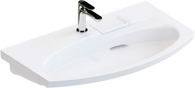 Раковина для мебели RIVA 80, слив Beauty Drain (невидимый), белая глянцевая