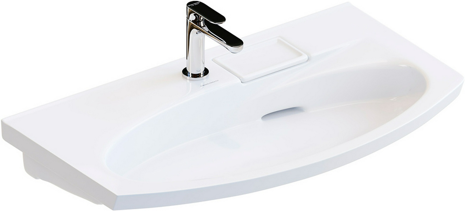 Раковина для мебели RIVA 80, слив Beauty Drain (невидимый), белая глянцевая