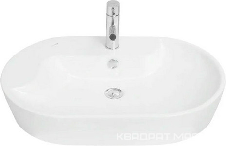 Раковина-чаша накладная Topic 45x70 см, c отверстием для смесителя, белая KL