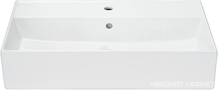 Раковина мебельная для тумбы Novel 80, прямоугольная, отверстие под смеситель, белая