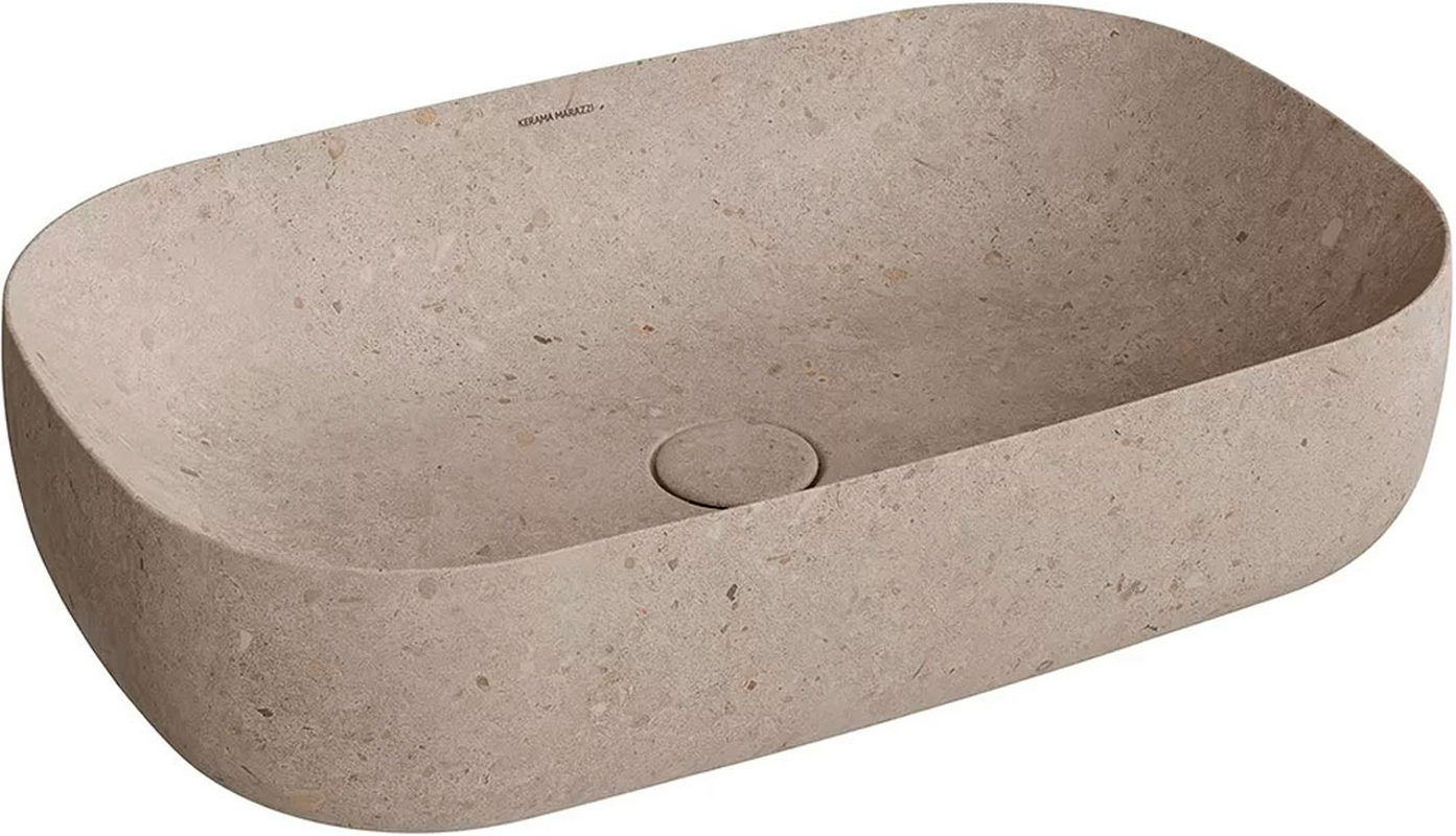 Раковина MAGICA накладная 65 с донным клапаном, бежевый камень ZZ